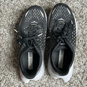 Hoka Kawana Black and White Athletic Shoes